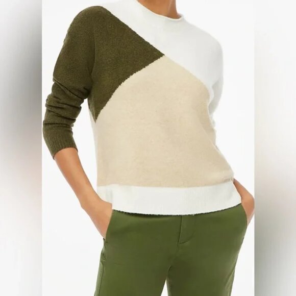 J. Crew Colorblock Mockneck Sweater in extra-soft yarn/NWT/XXL - Picture 2 of 11